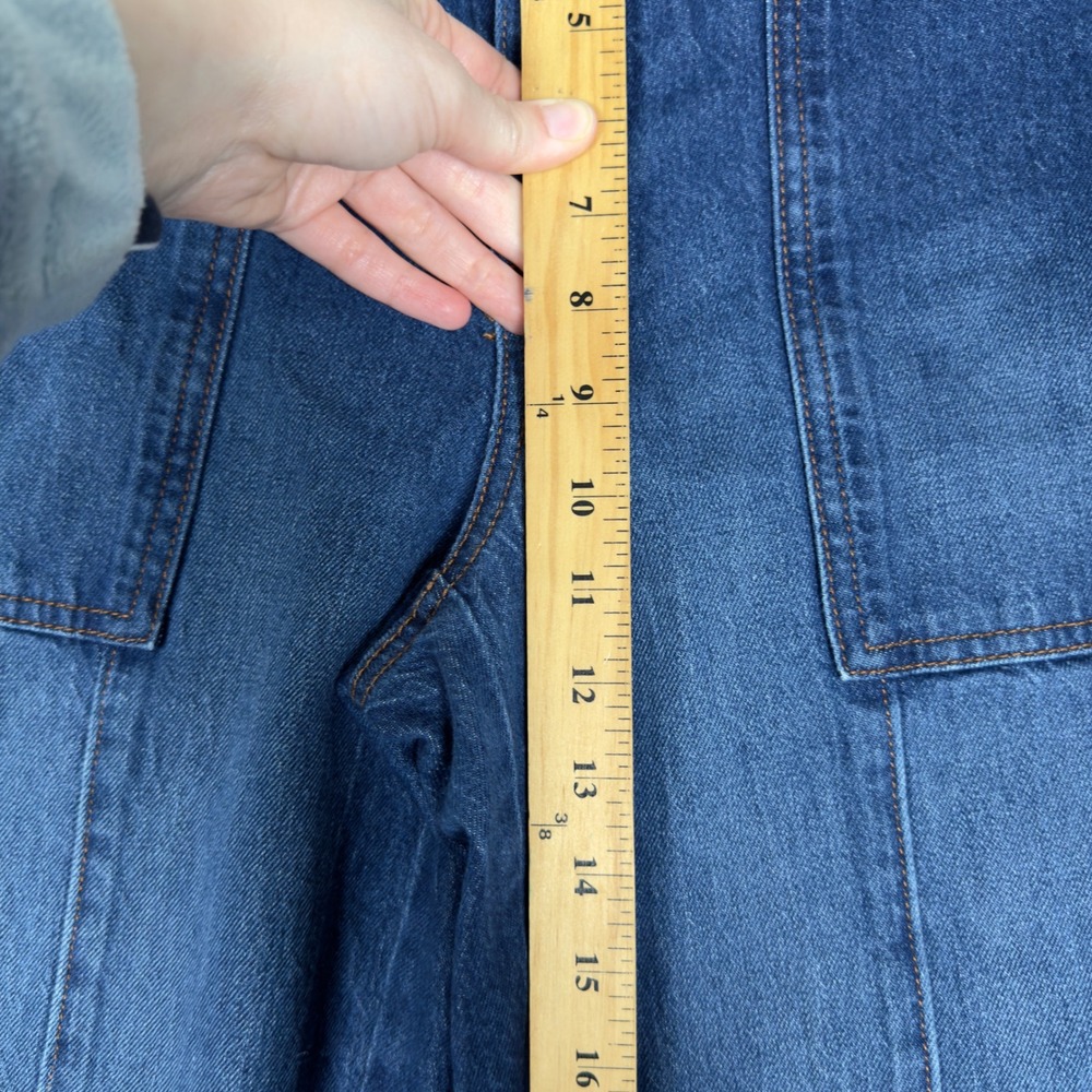 LOFT The Straight Jeans Mid Wash High Rise Button Fly Denim Women's Size 10 - Picture 3 of 10